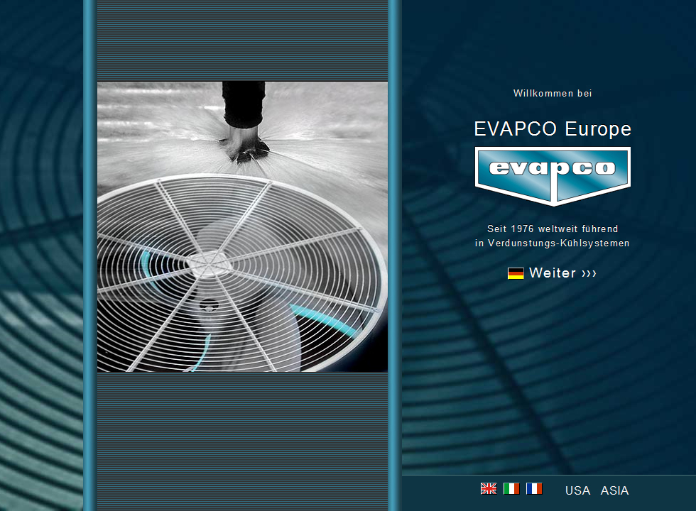 Screenshot www.evapco.de